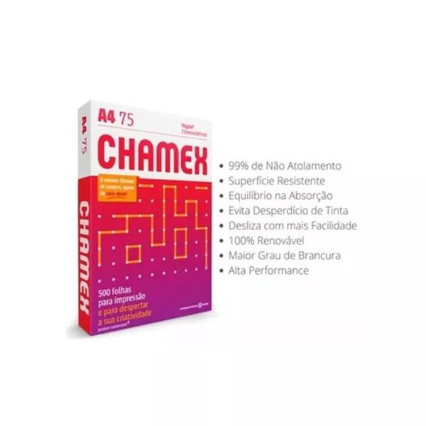 Imagem de Papel sulfite A4 Chamex Resma 500 Folhas 75g 210mmx 297mm Branco