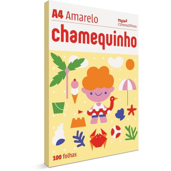 Imagem de Papel Sulfite A4 Colorido Chamequinho 75G Amarelo