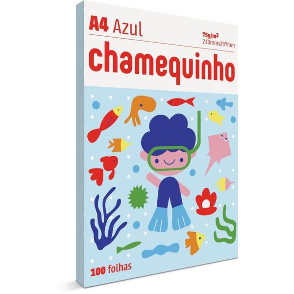 Imagem de Papel Sulfite A4 Colorido Chamequinho 75G Azul