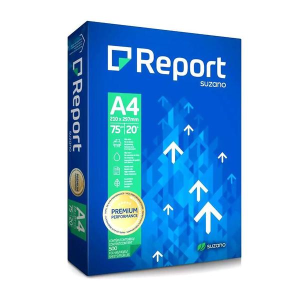 Imagem de Papel Sulfite A4 Folhas 75G Report Premium Com 2500 Folhas