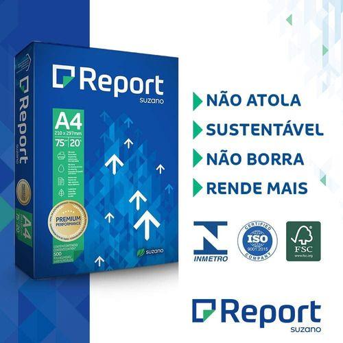 Papel Sulfite Premium A4 75g 500 Folhas Report Cor Branco Imagem de Papel Sulfite Premium A4 75g 500 Folhas Report Cor Branco
