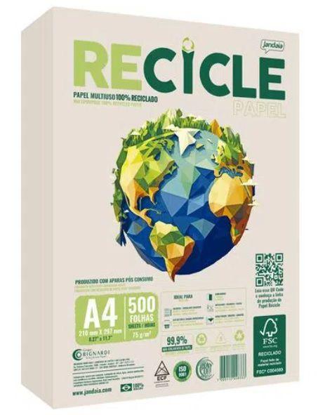 Imagem de Papel Sulfite Reciclado A4 com 500 Recicle - Jandaia