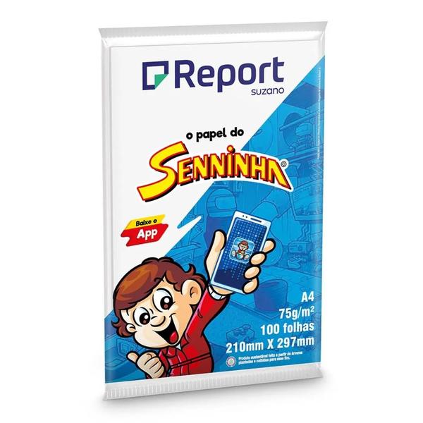 Papel Sulfite Senninha Colorido A4 75gr com 100 Folhas - Report Imagem de Papel Sulfite Senninha Colorido A4 75gr com 100 Folhas - Report