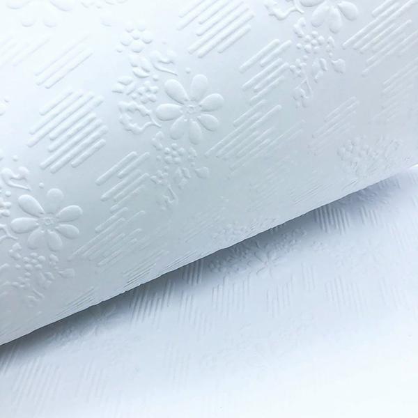 Imagem de Papel Textura Branco Floral Ref 1337