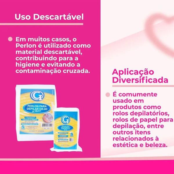 Imagem de Papel TNT Perlon Para Depilação GR 80 Rolo TNT Gi 10cm 25m, 50m e 100m