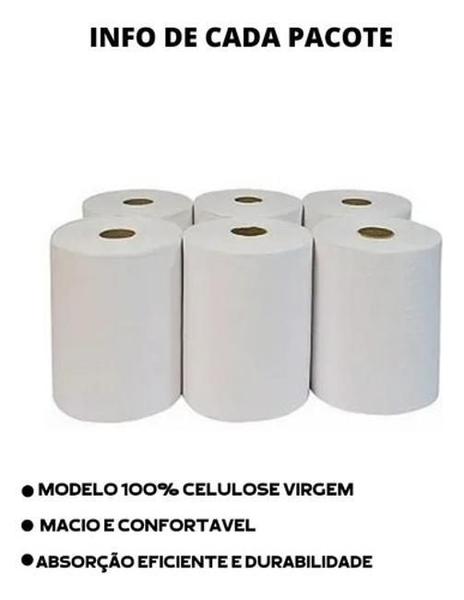 Imagem de Papel Toalha Bobina 6 Rolos 100% Celulose Virgem