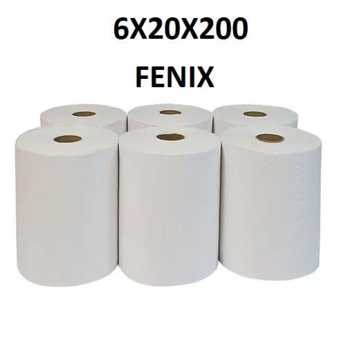 Papel Toalha FENIX Bobina 100% Celulose Cx 6 Rolos 20cm x 200m (Gr 26g) Imagem de Papel Toalha FENIX Bobina 100% Celulose Cx 6 Rolos 20cm x 200m (Gr 26g)
