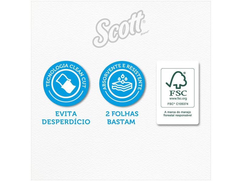 Imagem de Papel Toalha Folha Simples Scott Interfolhado - 250 Folhas