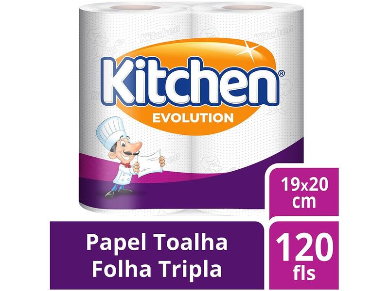 Imagem de Papel Toalha Folha Tripla Kitchen Evolution 2 Unidades