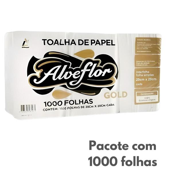 Imagem de Papel Toalha Interfolha 2000 folhas duas dobras 20x20 gold Alveflor