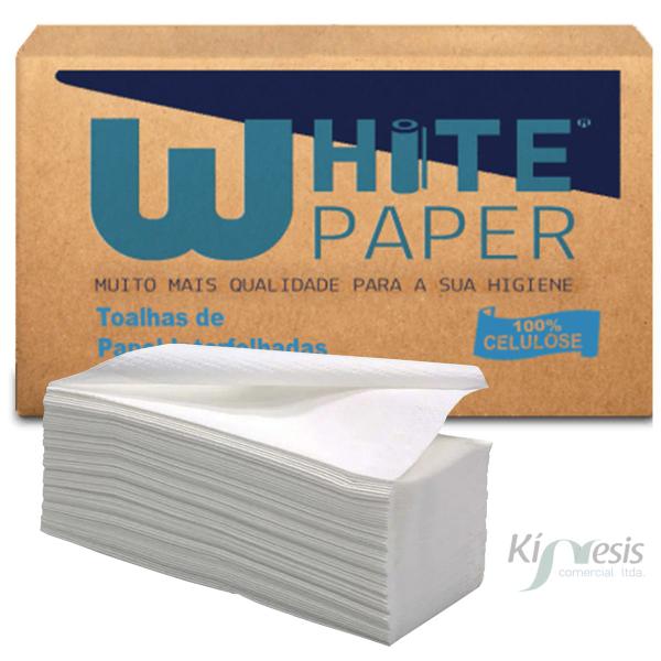 Imagem de Papel toalha interfolha 21x22 100% 1000 folhas white paper