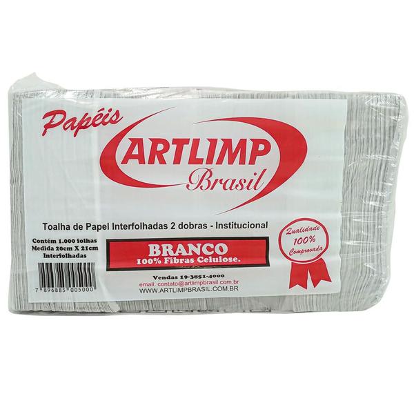 Imagem de Papel Toalha Interfolha Branco Artlimp - 1000 folhas