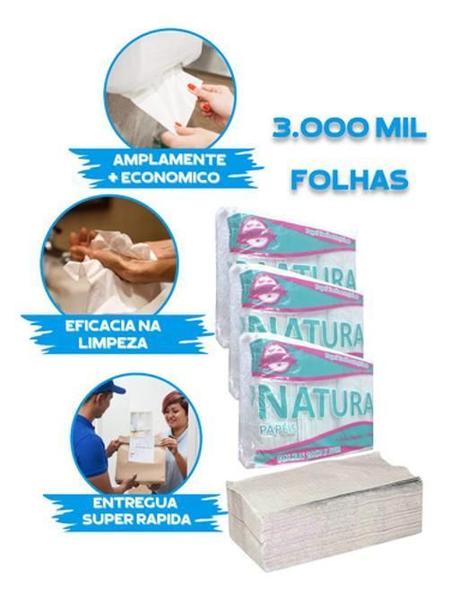 Imagem de Papel Toalha Interfolha Branco/Cinza 3000 Folhas Economico