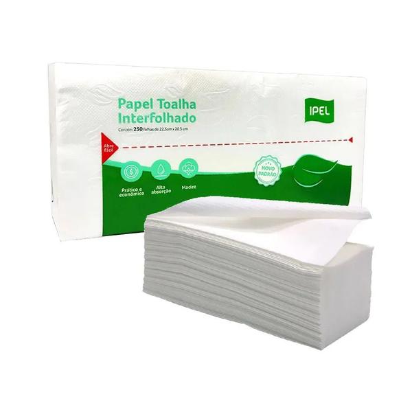 Imagem de Papel Toalha Interfolha Fit Folha Simples 19g 22,5x20,5 2 Dobras c/250 IPEL