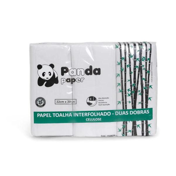 Imagem de Papel Toalha Panda Interfolha 2 Dobras 19X20Cm Kit 3