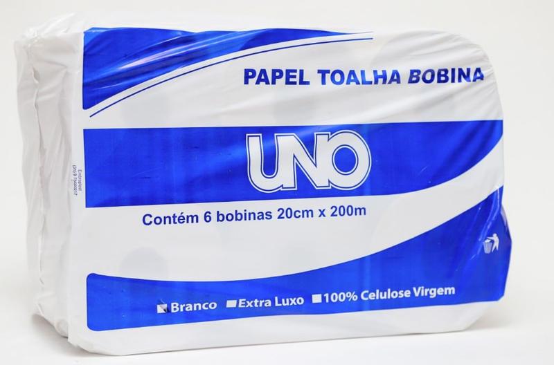 Imagem de Papel Toalha UNO Branco c/6 Bobinas 20x170m (Bob)