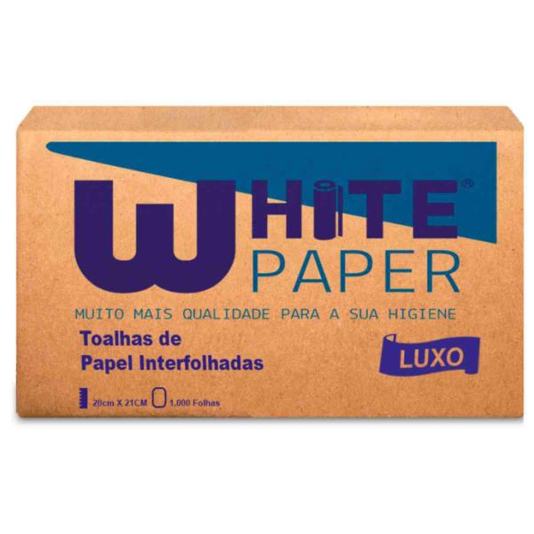 Imagem de Papel Toalha White Paper 2 Dobras 23X21Cm Com 1000 Luxo