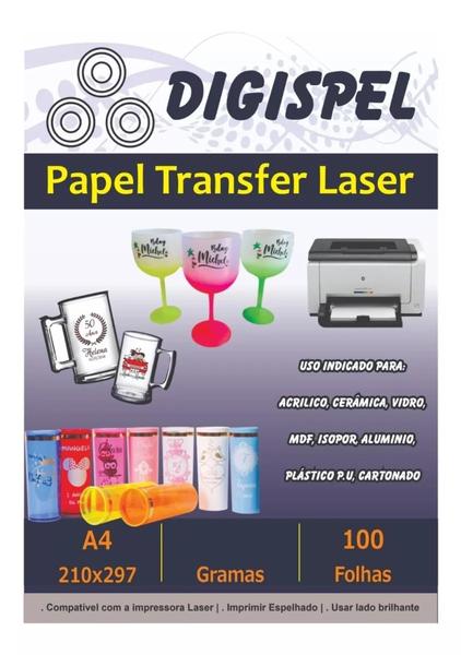 Imagem de Papel Transfer Laser Acrílico Cerâmica 50 Folhas 100g A4