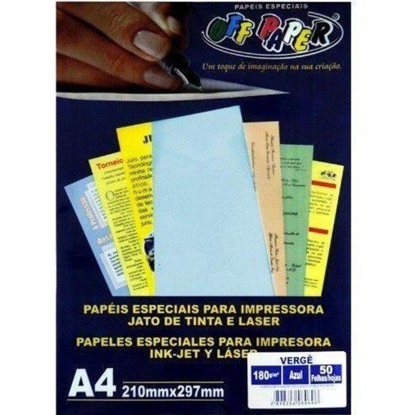 Imagem de Papel Verge A4 Azul 180G - Off Paper - Offpaper