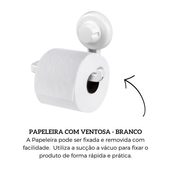 Imagem de Papeleira Com Ventosa Branca Future