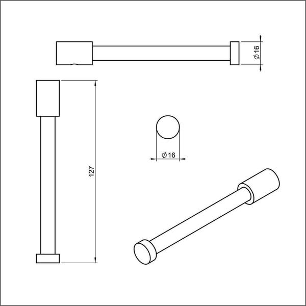 Imagem de Papeleira da Linha Flow 12,7cm X 1,6cm X 1,6cm Matte Black