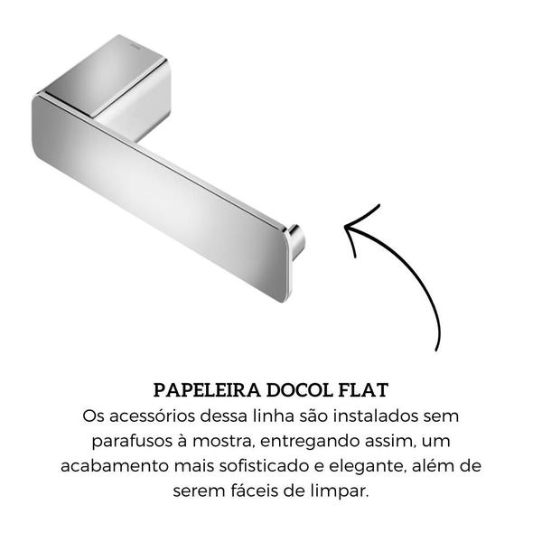 Papeleira Docol Flat Cromado Imagem de Papeleira Docol Flat Cromado