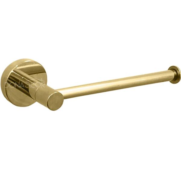 Imagem de Papeleira Dourada Inox 304 Banheiro Lavabo Suporte Papel Higienico Acessorio Banheiro Luxo Dourado Gold Brilhoso Aço Inox Porta Papel Suporte Parede