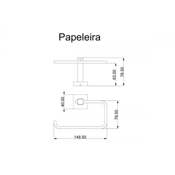 Imagem de Papeleira Inox Dourada Ouro Polido Square SQ12150 Ducon