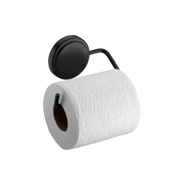 Imagem de Papeleira Porta Papel Higiênico Fixação por Adesivo Preto