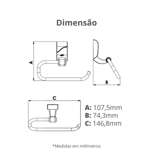 Imagem de Papeleira Sofisticato Preto Cromado Durín