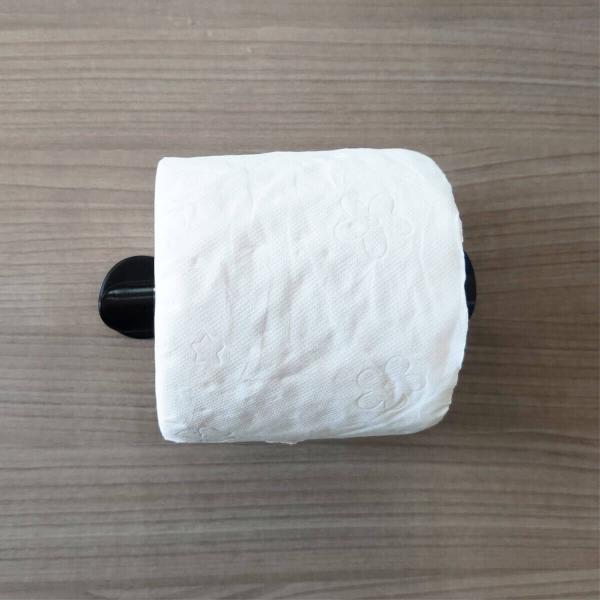 Imagem de Papeleira Suporte Porta Papel Higiênico Aço Inox Preto Banheiro Lavabo Hortência