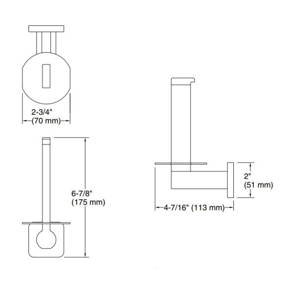 Imagem de Papeleira Vertical De Parede Parallel Cromado Kohler