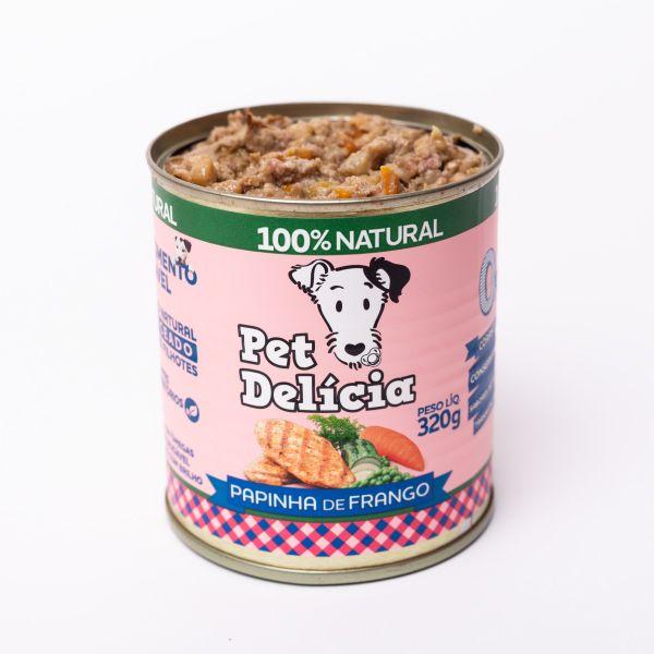 Imagem de Papinha de frango para cães Filhotes 320g - Alimento úmido 100% natural Pet Delícia