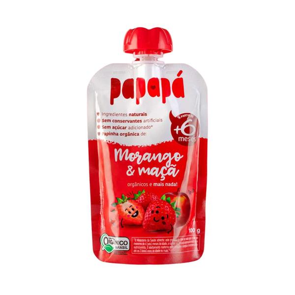 Imagem de Papinha Infantil Orgânica Morango e Maçã - Papapá 100g