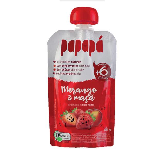 Papinha Orgânica Papapá Morango E Maçã 100G Imagem de Papinha Orgânica Papapá Morango E Maçã 100G