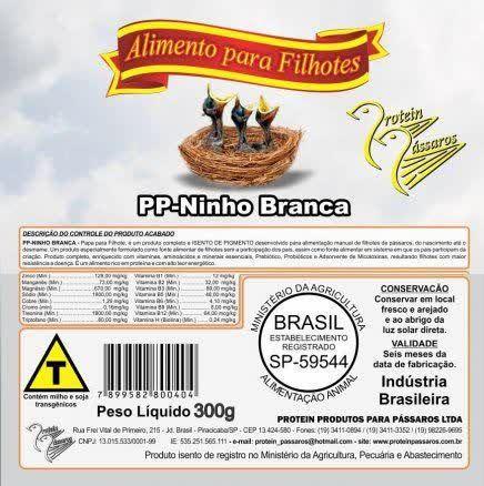 Papinha para Filhotes PP-Ninho Branca - 150g, 300g e 1 Kg - 150g - Protein Passaros Imagem de Papinha para Filhotes PP-Ninho Branca - 150g, 300g e 1 Kg - 150g