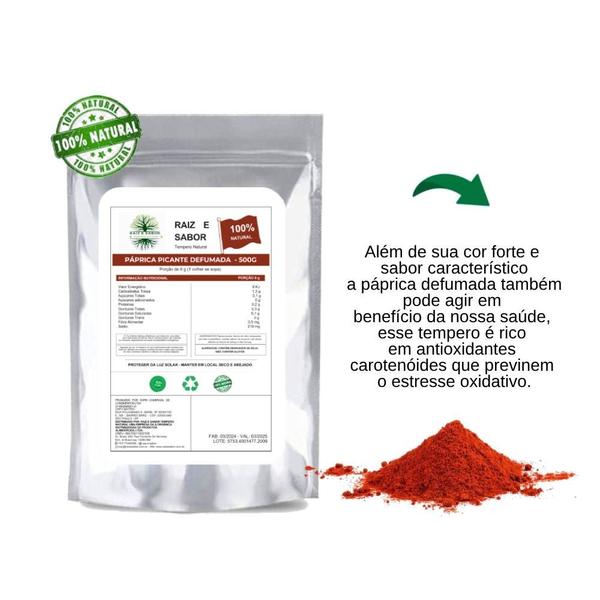 Paprica Defumada 500g, Raiz e Sabor Tempero Natural Imagem de Paprica Defumada 500g, Raiz e Sabor Tempero Natural