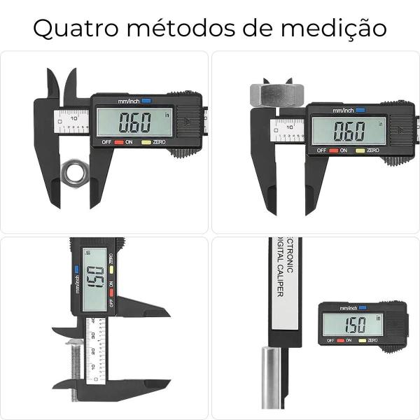 Imagem de Paquímetro Digital Fibra De Carbono + Estojo + 2 Baterias