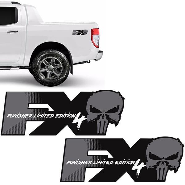 Imagem de Par Adesivos Fx4 Punisher Limited Edition Emblema Lateral