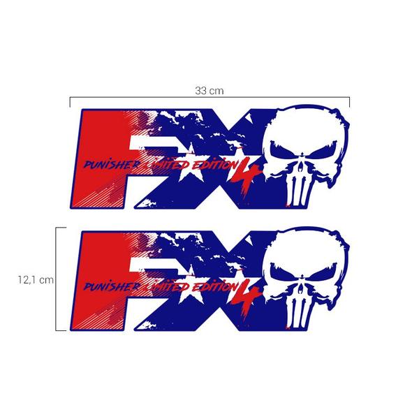 Imagem de Par Adesivos Fx4 Punisher Limited Edition Emblema Lateral