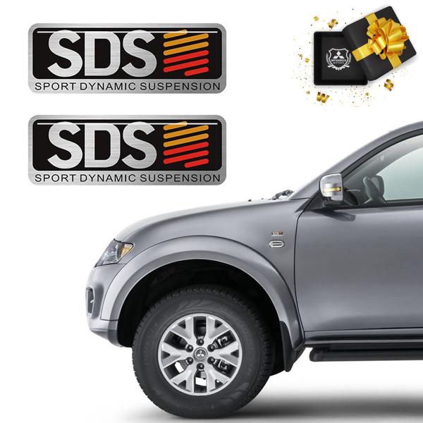 Imagem de Par Adesivos Resinado Emblema Sds L200 Mitsubishi