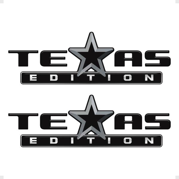 Imagem de Par Adesivos Texas Edition Preto Caminhonete Emblema Cromado