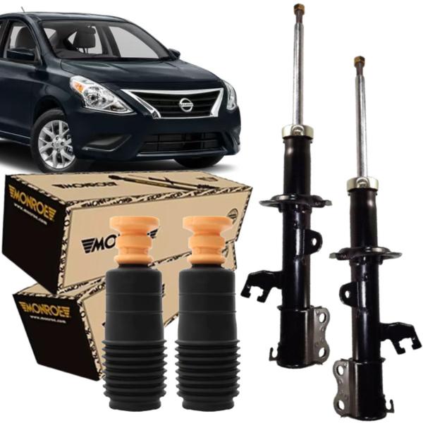 Imagem de Par Amortecedor Dianteiro Nissan Versa + Kit Batente Coifa