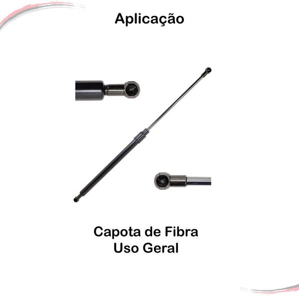 Imagem de Par Amortecedor Mola à Gás Para Capota de Fibra 59,8cm 10Kgf