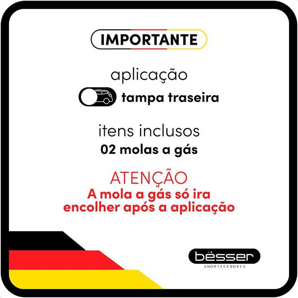 Par Amortecedor Tampa Traseira Fiat Palio 1996 97 98 À 2011 - BESSER Imagem de Par Amortecedor Tampa Traseira Fiat Palio 1996 97 98 À 2011