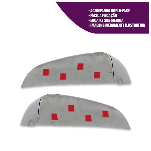 Imagem de Par Aplique Cromado para Capa Retrovisor Corsa G2 2002 a 2012 Montana G1 2002 a 2010