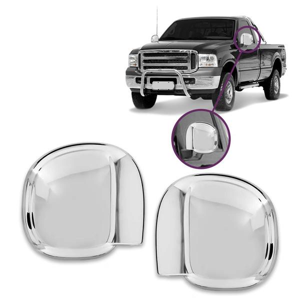 Imagem de Par Aplique Cromado para Capa Retrovisor Ford F-250 1999 a 2011