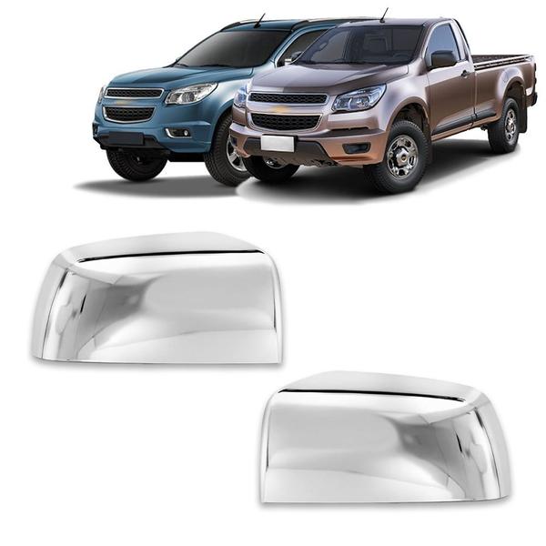 Imagem de Par Aplique Cromado para Capa Retrovisor S10 Trailblazer 2012 2013 2014 2015 2016 2017 2018 2019 2020 2021 2022 2023