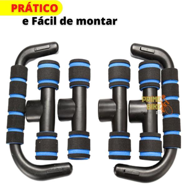 Imagem de Par Apoio Para Flexão Barra De Chão Ergonômica Exercício Fitness Peito Tríceps Abdomên Bíceps