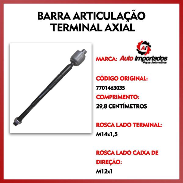 Imagem de Par Barra Braço Articulação Axial Dianteira Renault Trafic 1998 1999 2000 2001 2002 2003